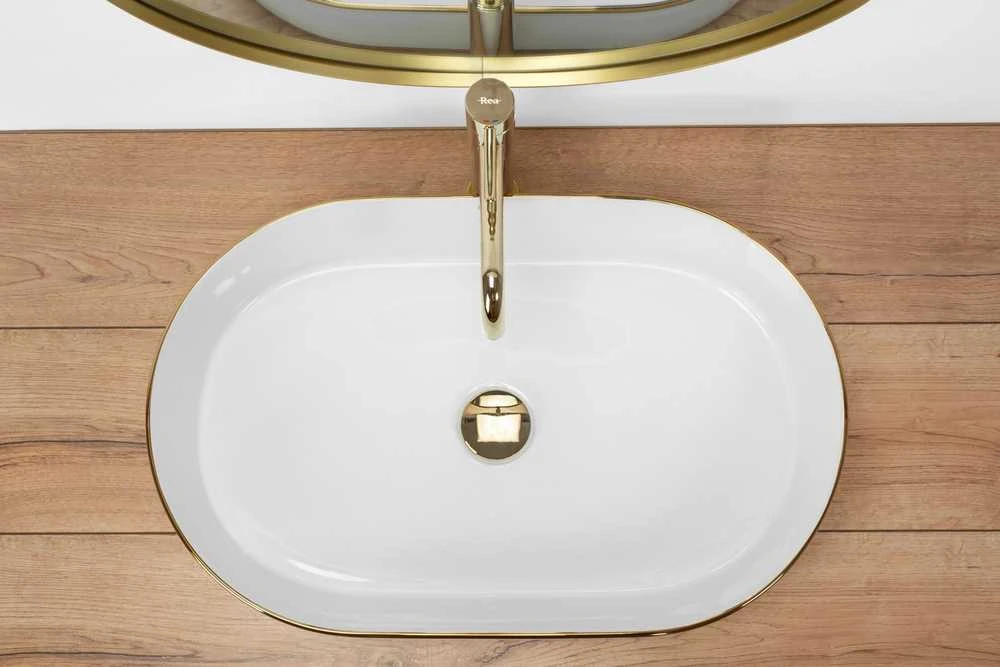 Praustuvas Rea Nadia 60, Baltas/Gold Edge