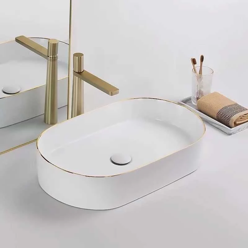 Praustuvas Rea Nadia 60, Baltas/Gold Edge