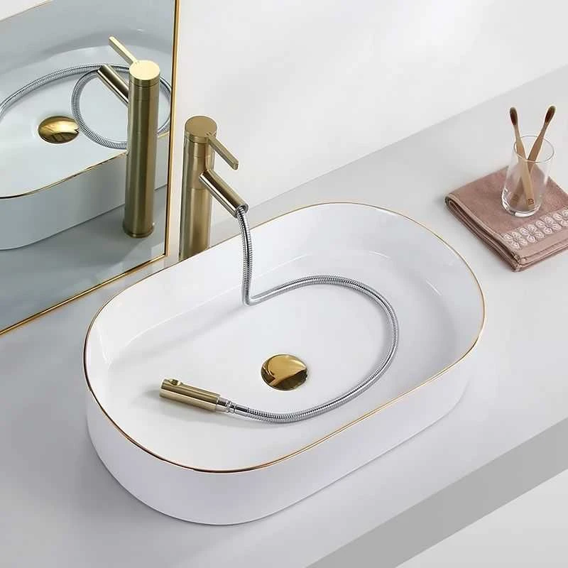 Praustuvas Rea Nadia 60, Baltas/Gold Edge
