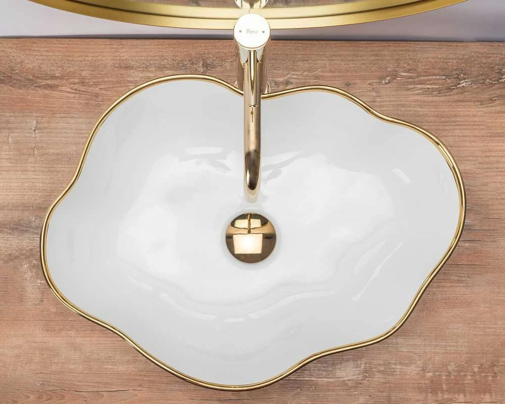 Praustuvas Rea Pearl, Baltas/Gold Edge