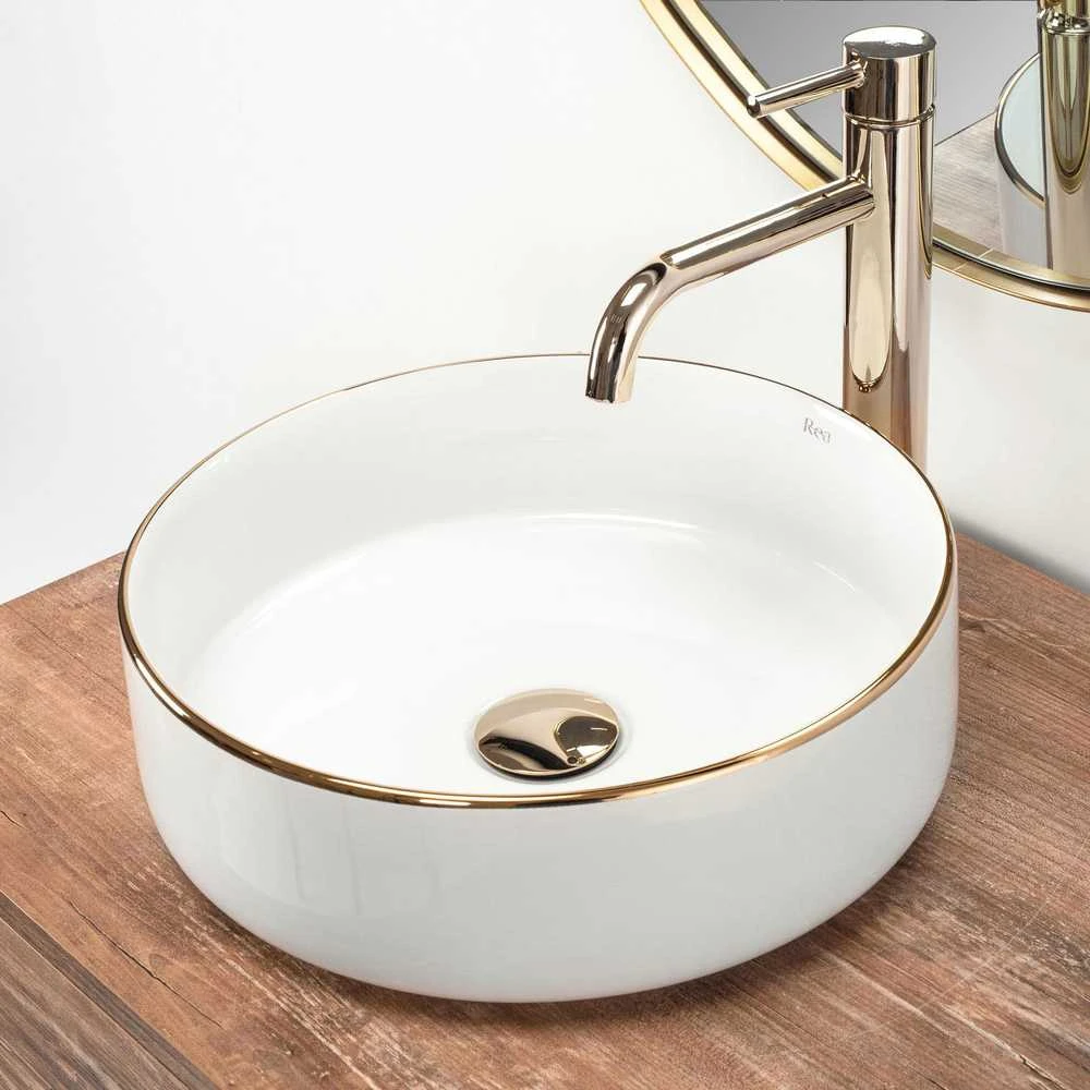 Praustuvas Rea Sami, Baltas/Gold Edge