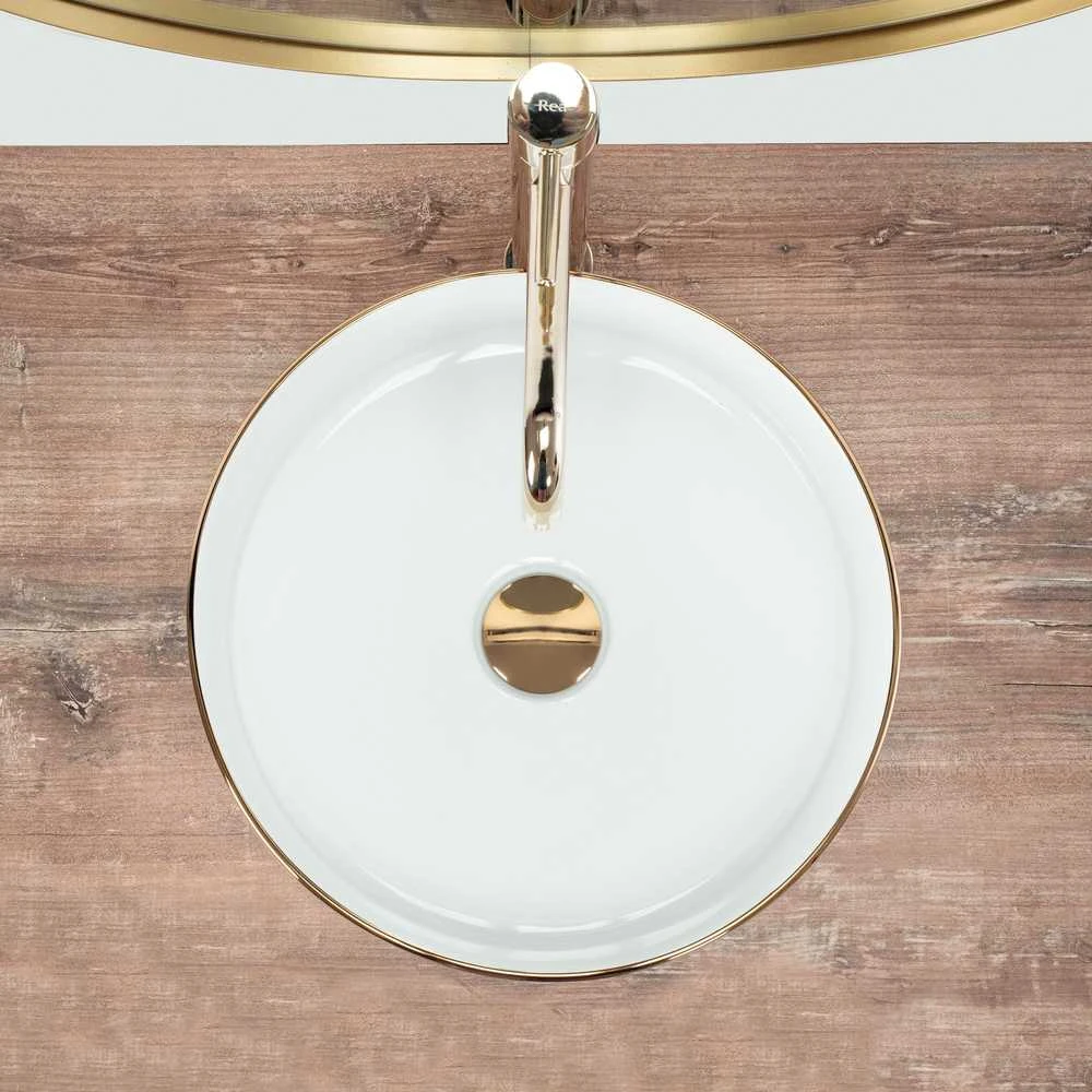 Praustuvas Rea Sami, Baltas/Gold Edge
