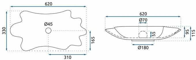 Praustuvas REA Sea Infinity Gold/Baltas su Click-Clack