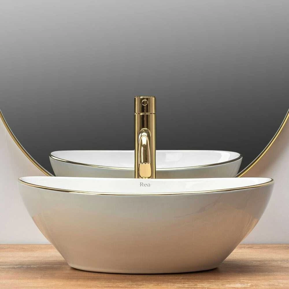 Praustuvas Rea Sofia, Baltas/Gold Edge