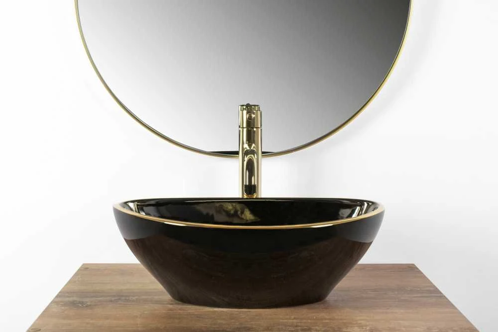 Praustuvas Rea Sofia, Juodas/Gold Edge
