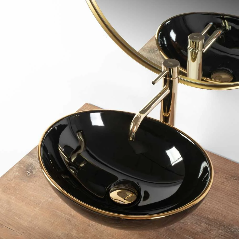 Praustuvas Rea Sofia, Juodas/Gold Edge