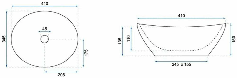 Praustuvas Rea Sofia, Juodas Marble