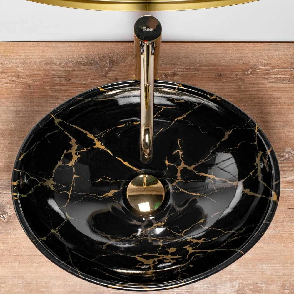 Praustuvas Rea Sofia, Juodas Marble