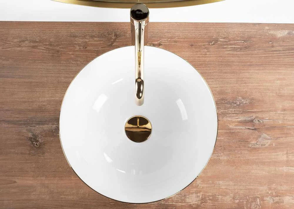 Praustuvas REA Stella, Baltas/Gold edge