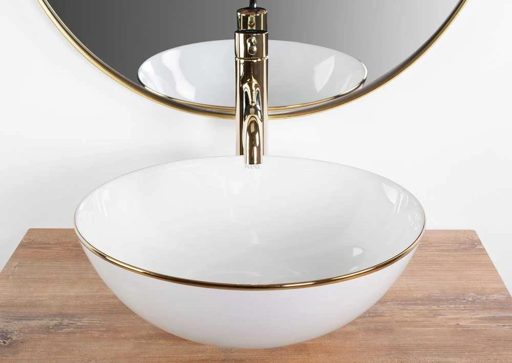 Praustuvas REA Stella, Baltas/Gold edge