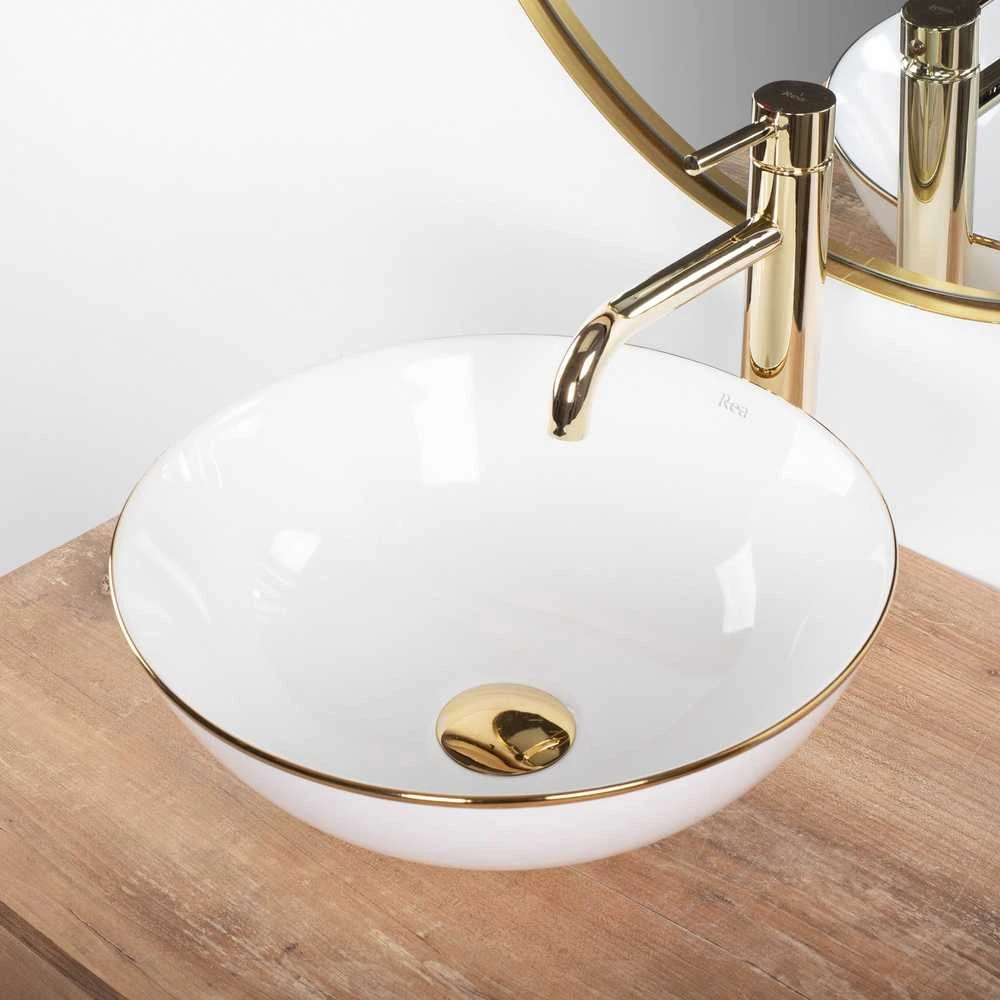 Praustuvas REA Stella, Baltas/Gold edge