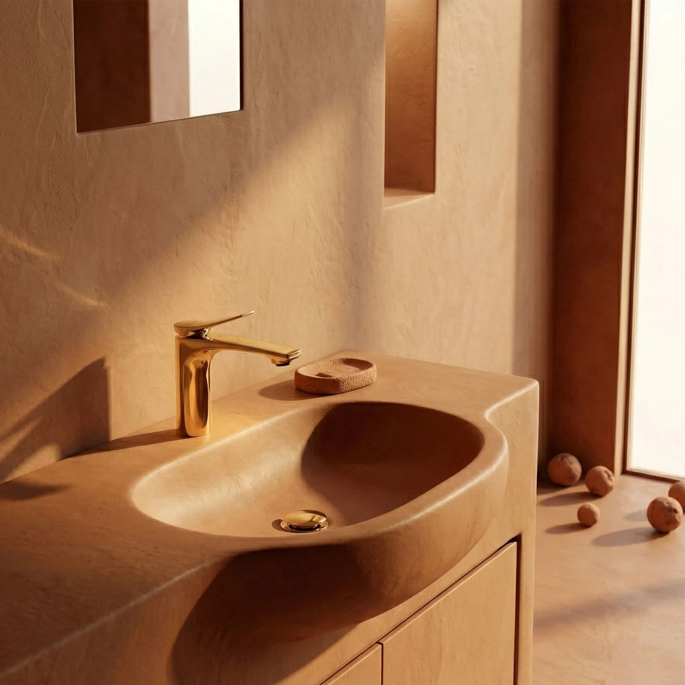 Praustuvo maišytuvas PREMIUM REA Vision Low, Gold