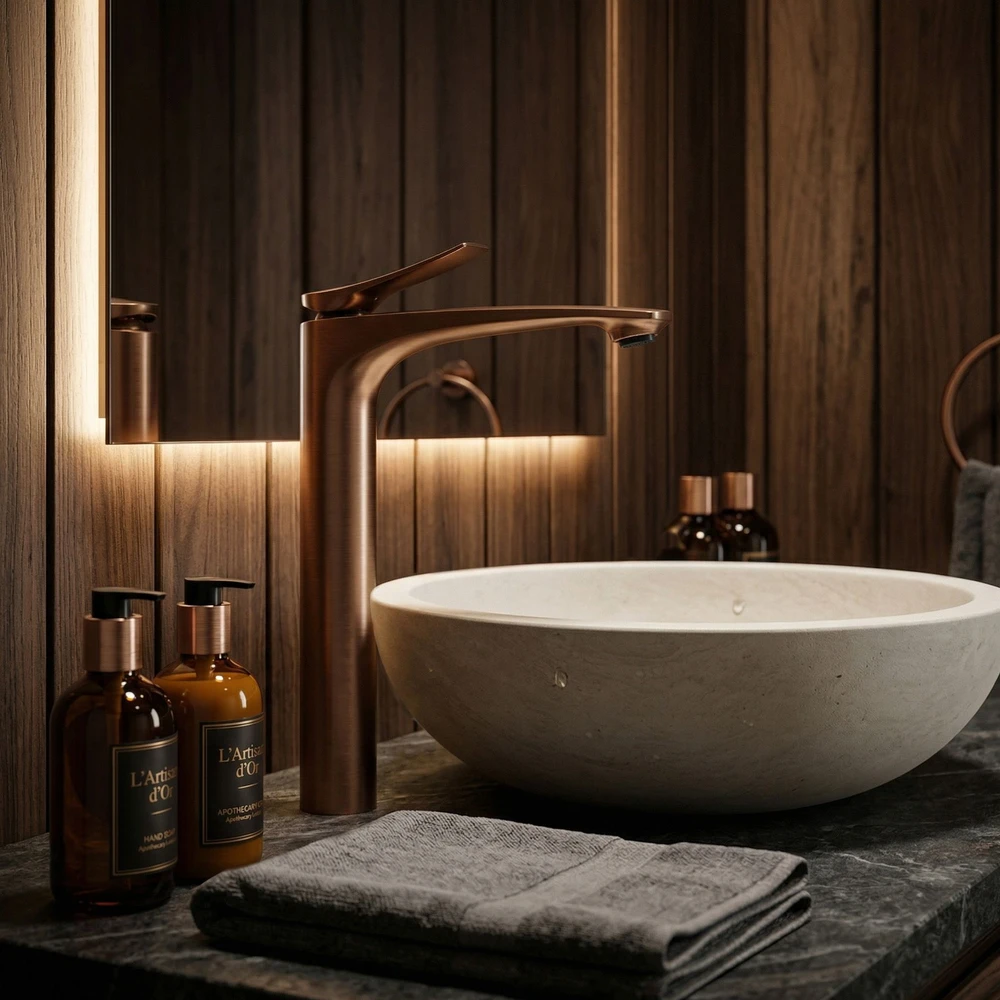 Praustuvo maišytuvas PREMIUM REA Vision High, Brushed Copper