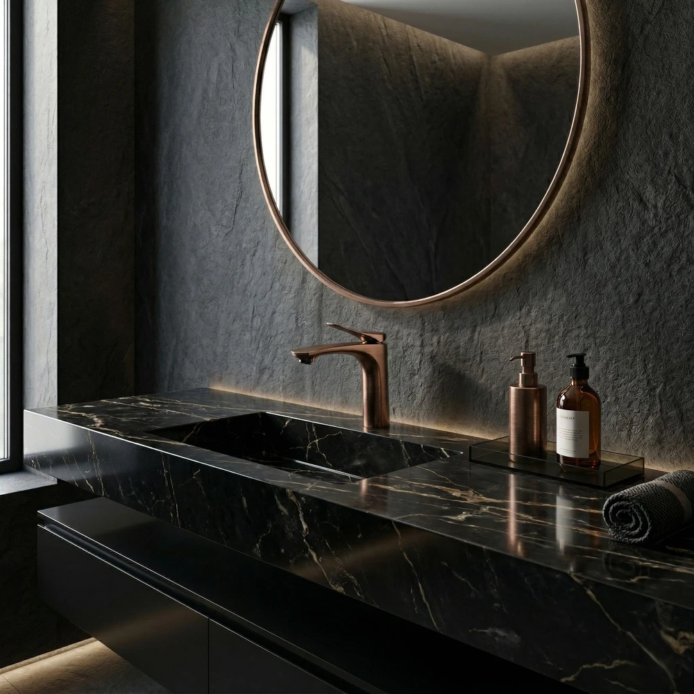 Praustuvo maišytuvas PREMIUM REA Vision Low, Brushed Copper