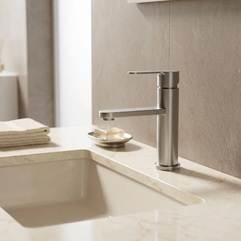 Praustuvo maišytuvas REA Arcos Low, Brushed Nickel