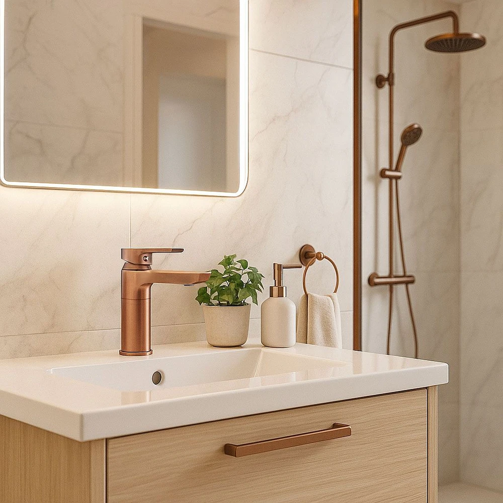 Praustuvo maišytuvas Rea Argus Low, Brushed Copper