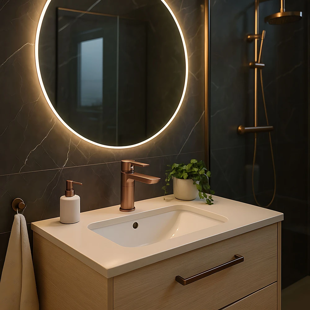 Praustuvo maišytuvas Rea Argus Low, Brushed Copper