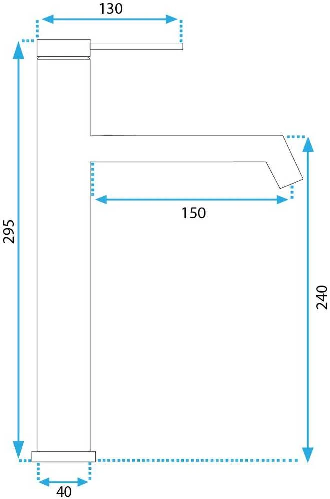 Praustuvo maišytuvas Rea Foss High, Brushed Nickel Inox