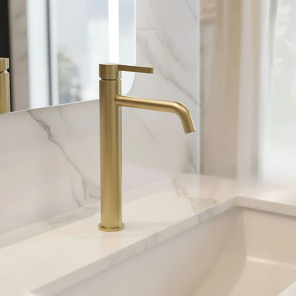 Praustuvo maišytuvas Rea Foster High, Brushed Gold
