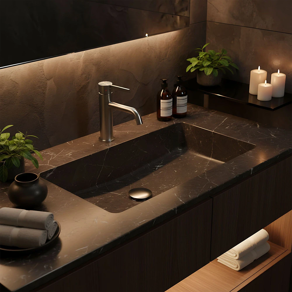 Praustuvo maišytuvas Rea Foster Low, Brushed Nickel