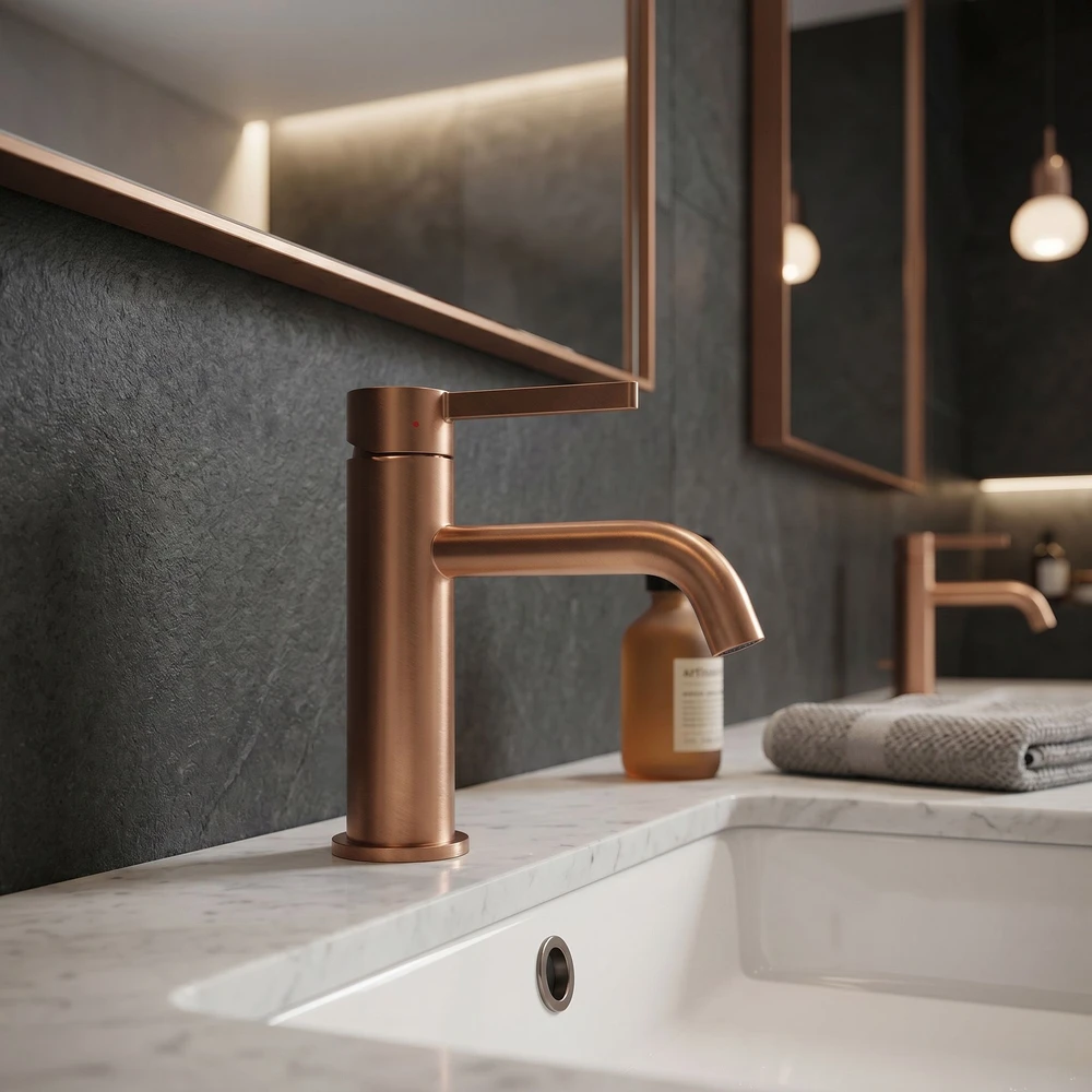 Praustuvo maišytuvas Rea Foster Low, Brushed Copper