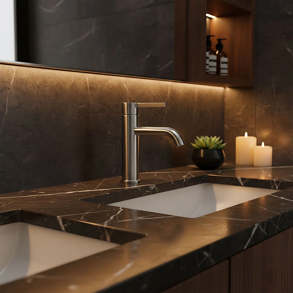 Praustuvo maišytuvas Rea Foster Low, Brushed Nickel