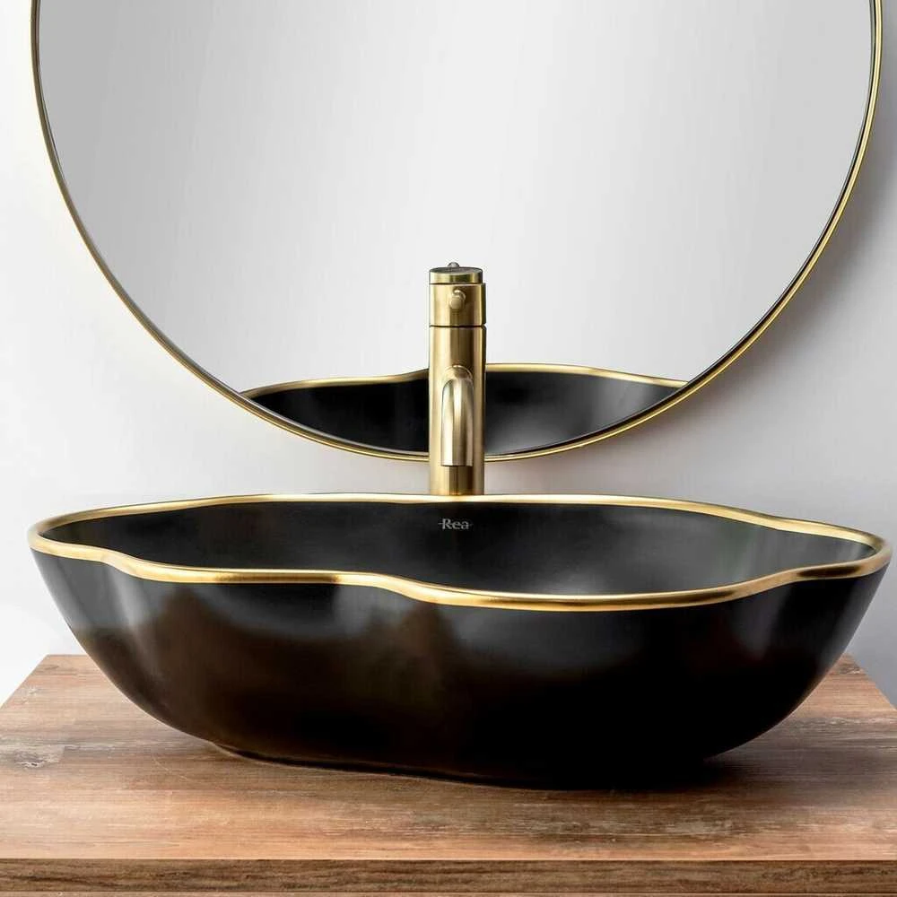 Praustuvo maišytuvas REA Lungo High, Brushed Gold