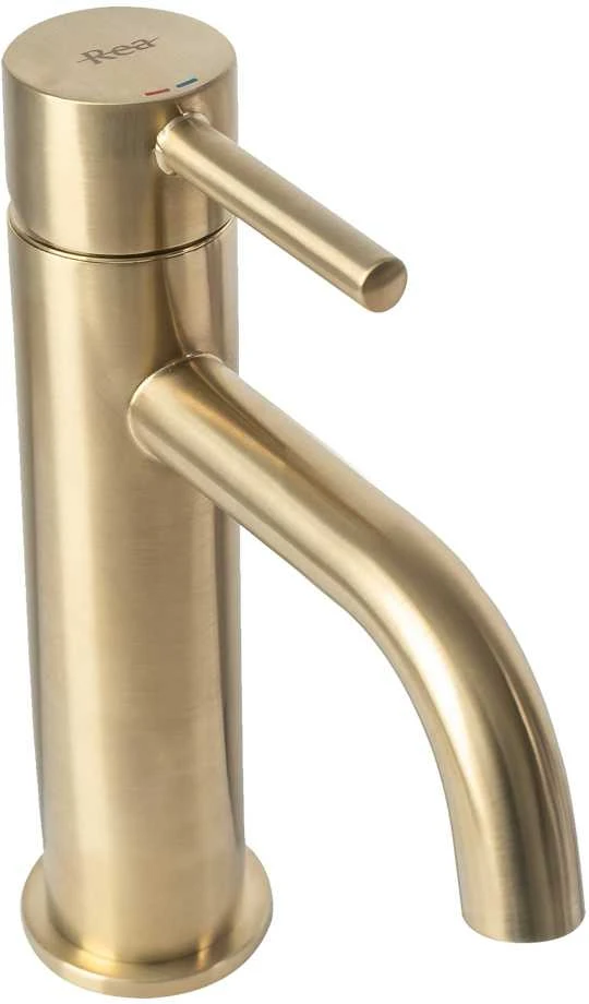 Praustuvo maišytuvas REA Lungo Low, Brushed Gold