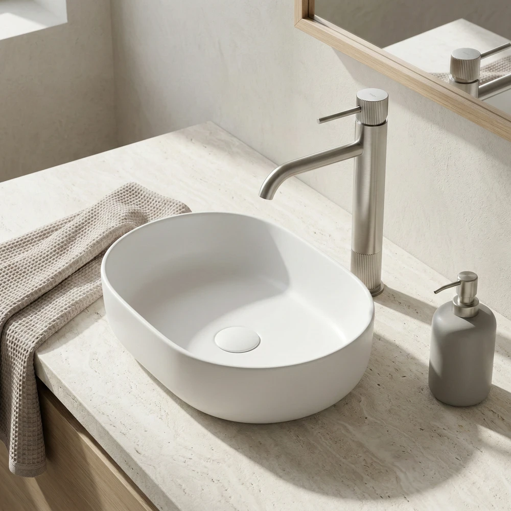 Praustuvo maišytuvas Rea Lungo Stripe High, Brushed Nickel