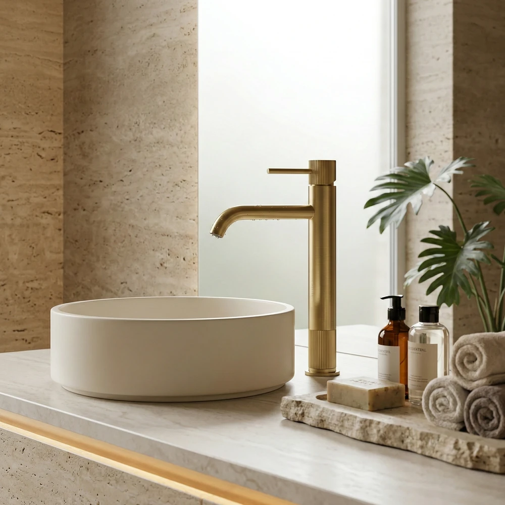 Praustuvo maišytuvas Rea Lungo Stripe High, Brushed Gold