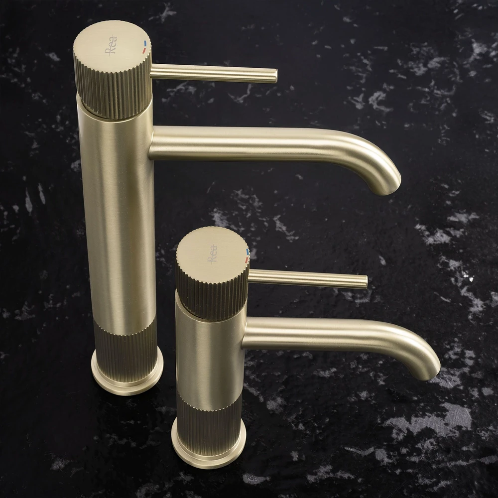 Praustuvo maišytuvas Rea Lungo Stripe High, Brushed Gold