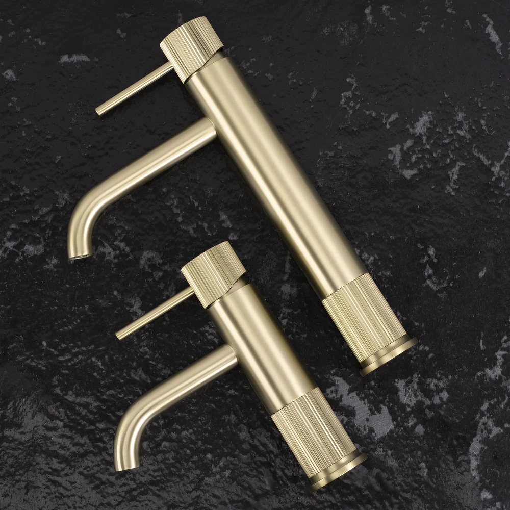Praustuvo maišytuvas Rea Lungo Stripe Low, Brushed Gold