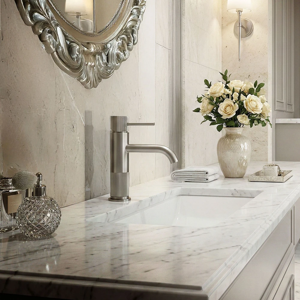 Praustuvo maišytuvas Rea Lungo Stripe Low, Brushed Nickel