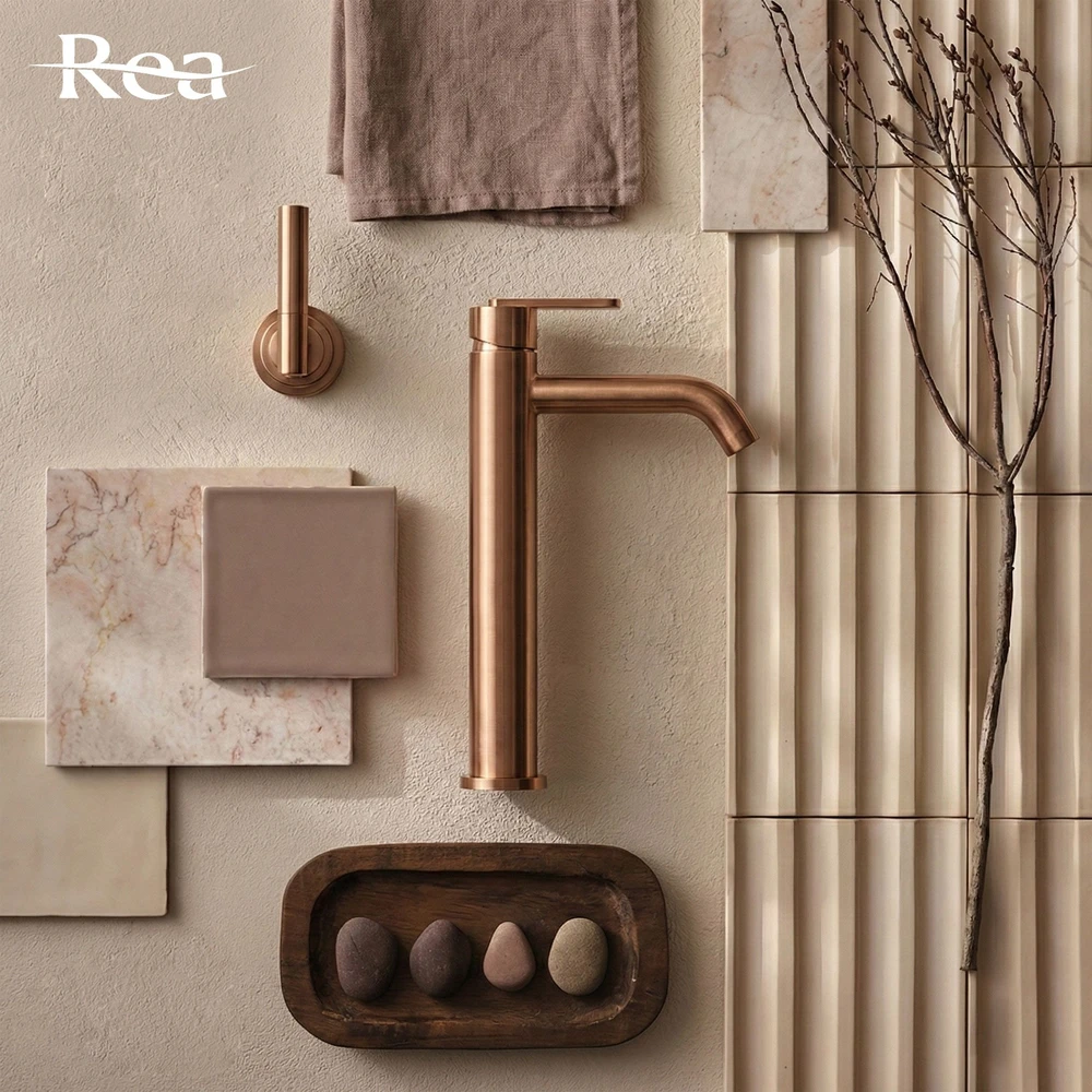 Praustuvo maišytuvas Rea Ontario High, Brushed Copper