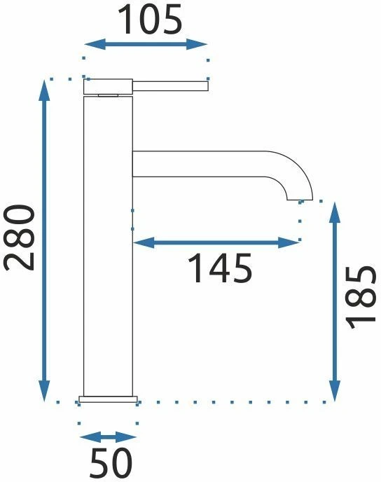 Praustuvo maišytuvas Rea Spot High, Brushed Nickel