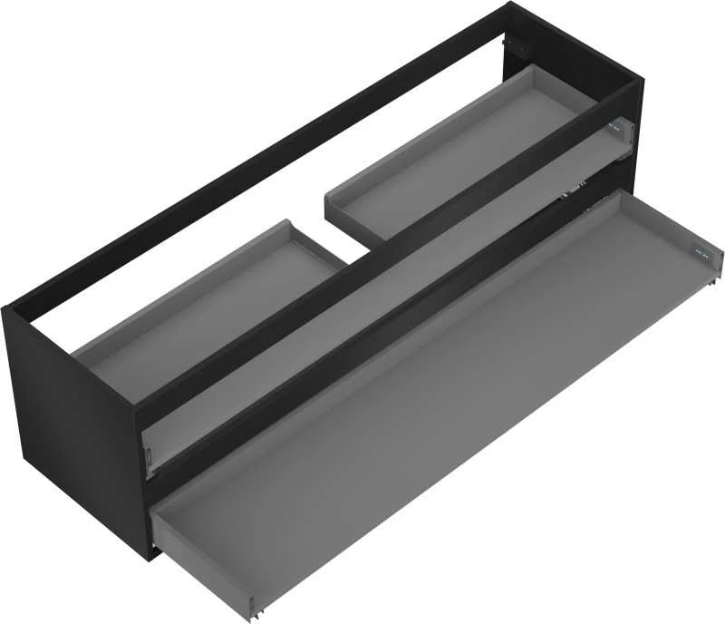 Praustuvo spintelės korpusas Mexen Box-A, 160 cm, 2 stalčiai, Juodas matt