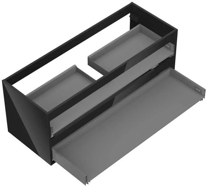 Praustuvo spintelės korpusas Mexen Box-A, 120 cm, 2 stalčiai, Juodas glossy