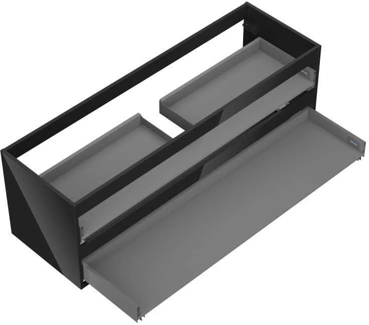 Praustuvo spintelės korpusas Mexen Box-A, 140 cm, 2 stalčiai, Juodas glossy