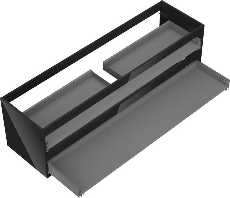 Praustuvo spintelės korpusas Mexen Box-A, 160 cm, 2 stalčiai, Juodas glossy