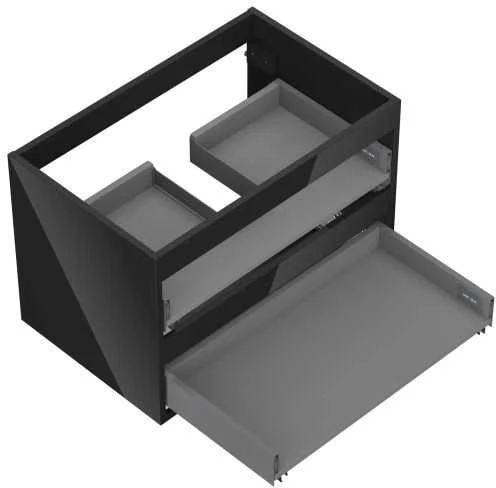 Praustuvo spintelės korpusas Mexen Box-A, 70 cm, 2 stalčiai, Juodas glossy