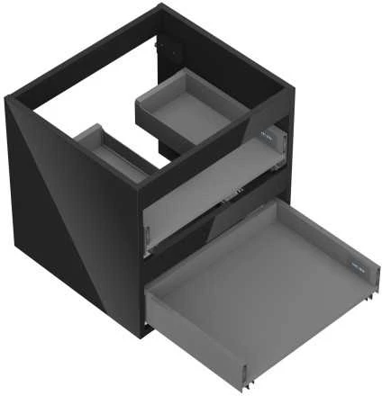 Praustuvo spintelės korpusas Mexen Box-A, 50 cm, 2 stalčiai, Juodas glossy