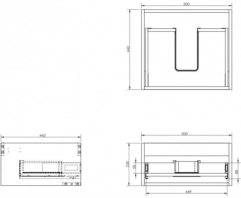 Praustuvo spintelės korpusas Mexen Box-A, 50 cm, 1 stalčius, Juodas matt