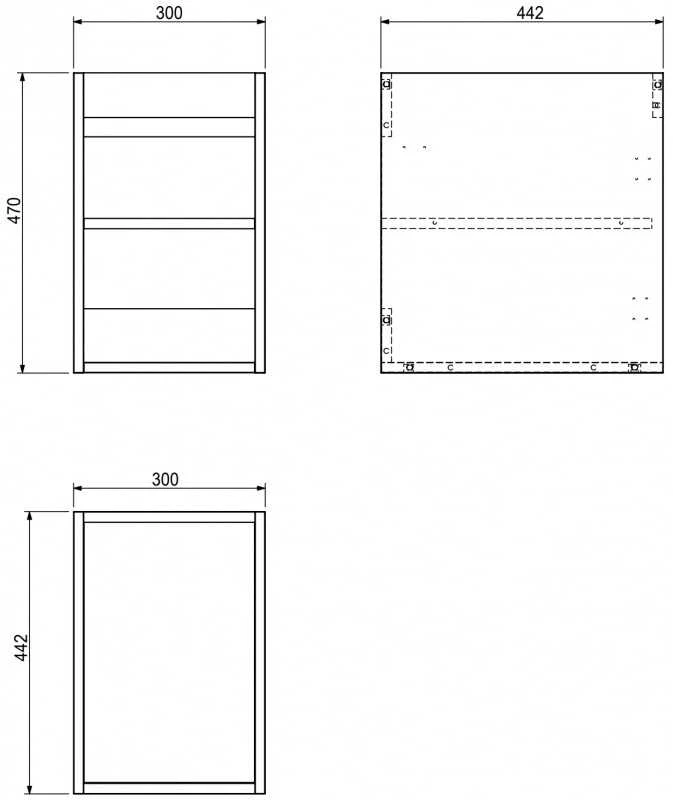 Praustuvo spintelės korpusas Mexen Box-A, 30 cm, Nut