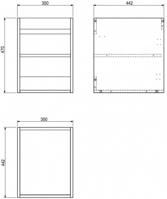 Praustuvo spintelės korpusas Mexen Box-A, 35 cm, Pilkas matt