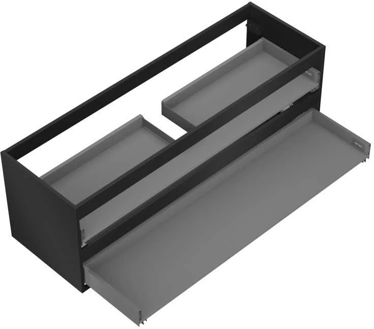 Praustuvo spintelės korpusas Mexen Box-A, 140 cm, 2 stalčiai, Juodas matt