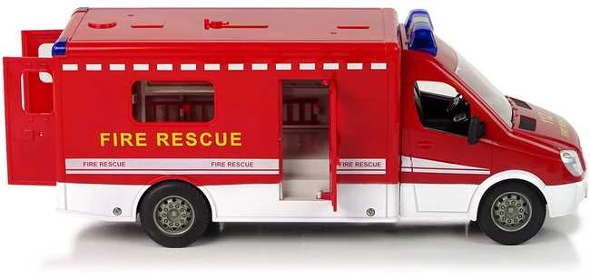 Priešgaisrinės tarnybos „Mercedes Sprinter“ automobilis su nuotolinio valdymo pultu