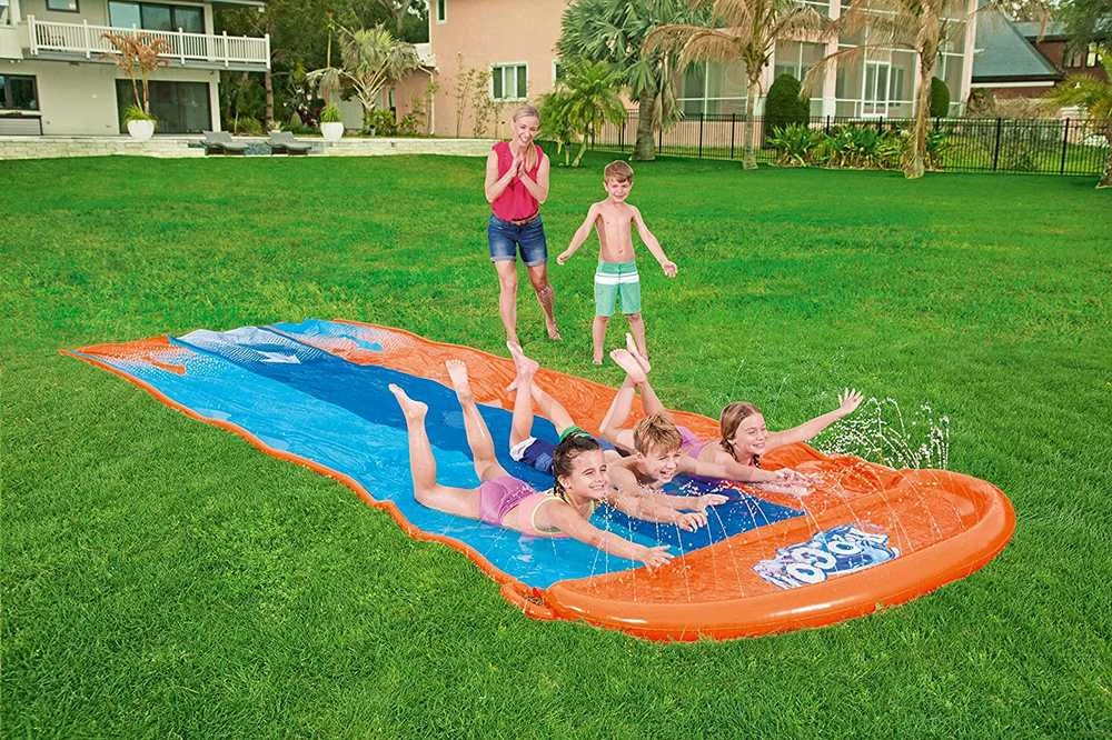 Pripučiama trivietė vandens čiuožynė Bestway, 488 cm