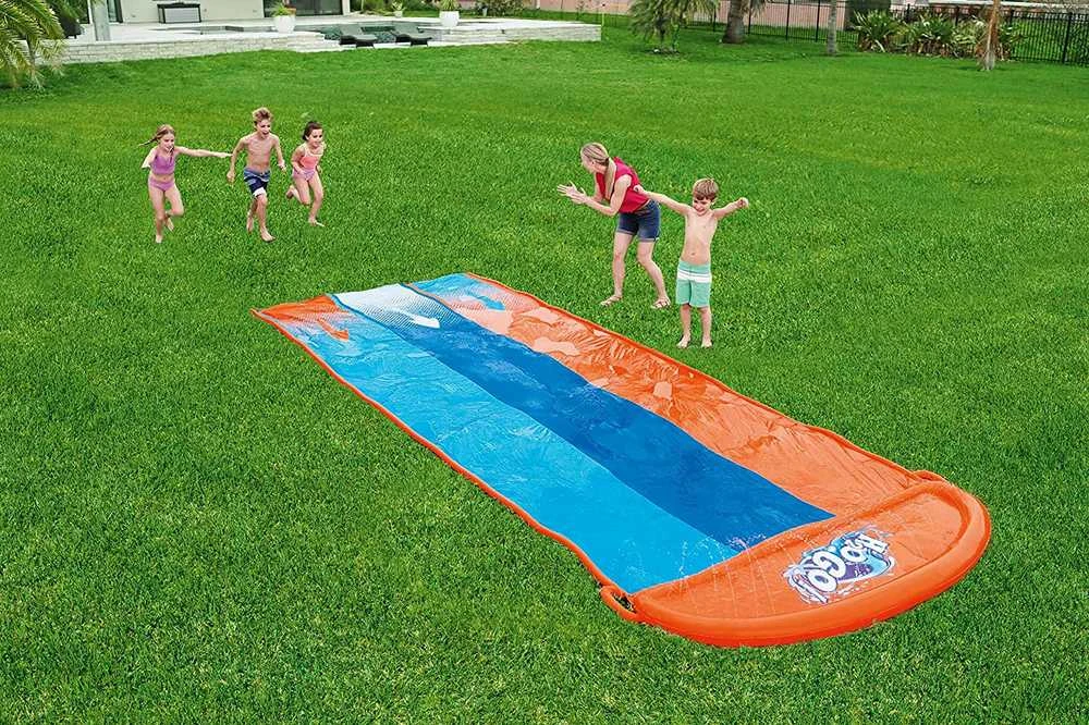 Pripučiama trivietė vandens čiuožynė Bestway, 488 cm