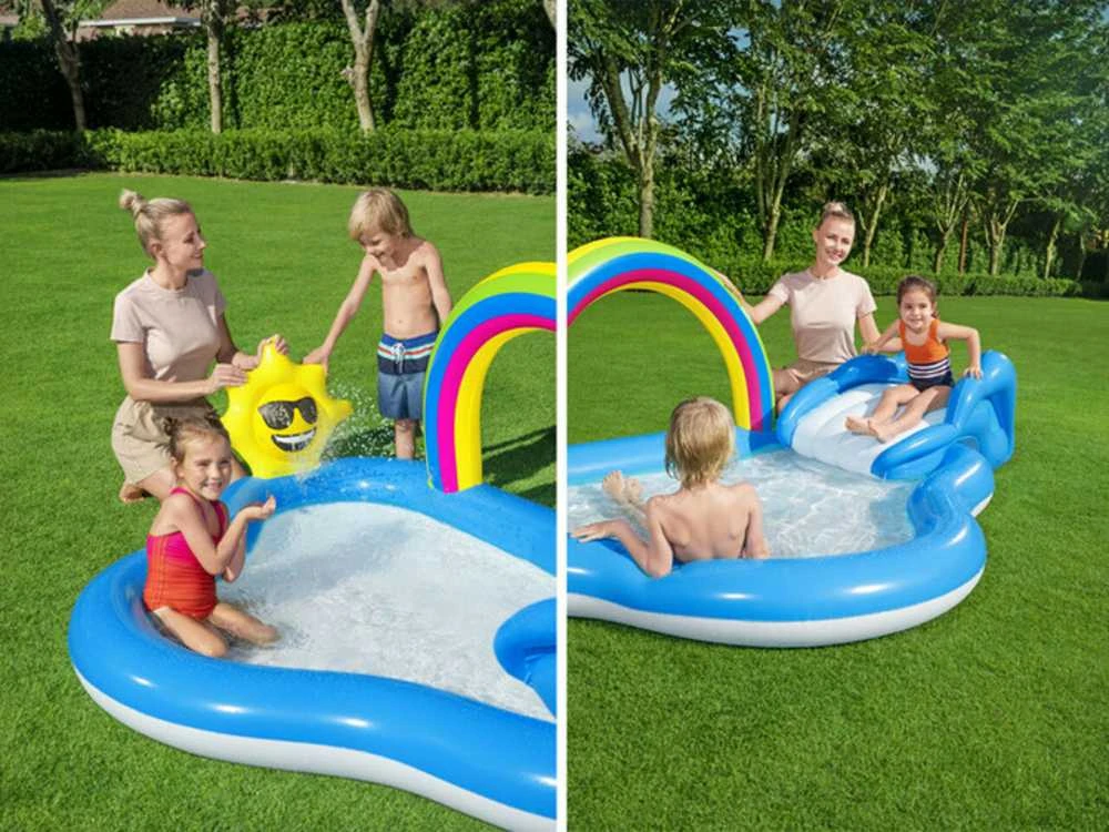 Pripučiama žaidimų aikštelė Bestway Rainbow and Shine, 257x145x91 cm