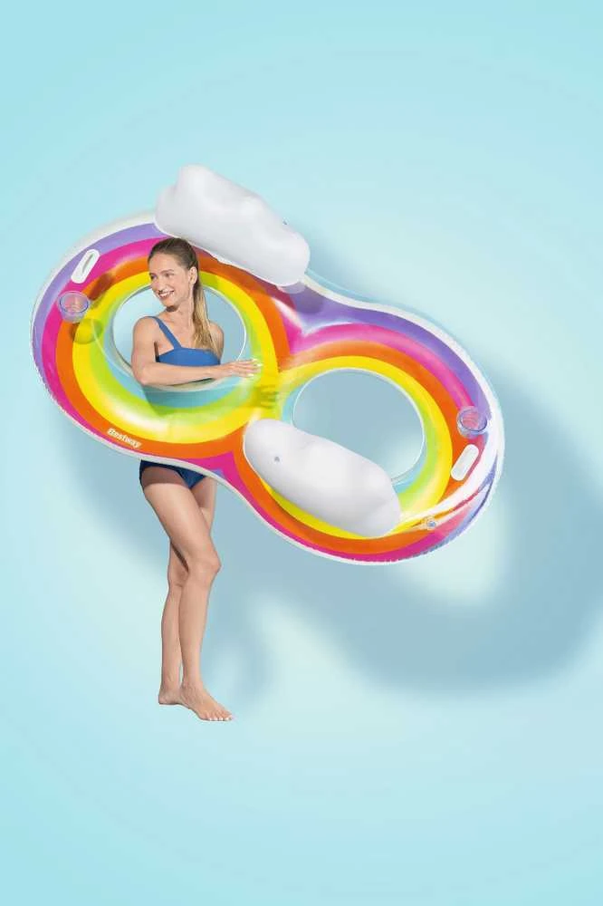 Pripučiamas dvigubas plaukimo ratas Bestway, 186 x 116 cm